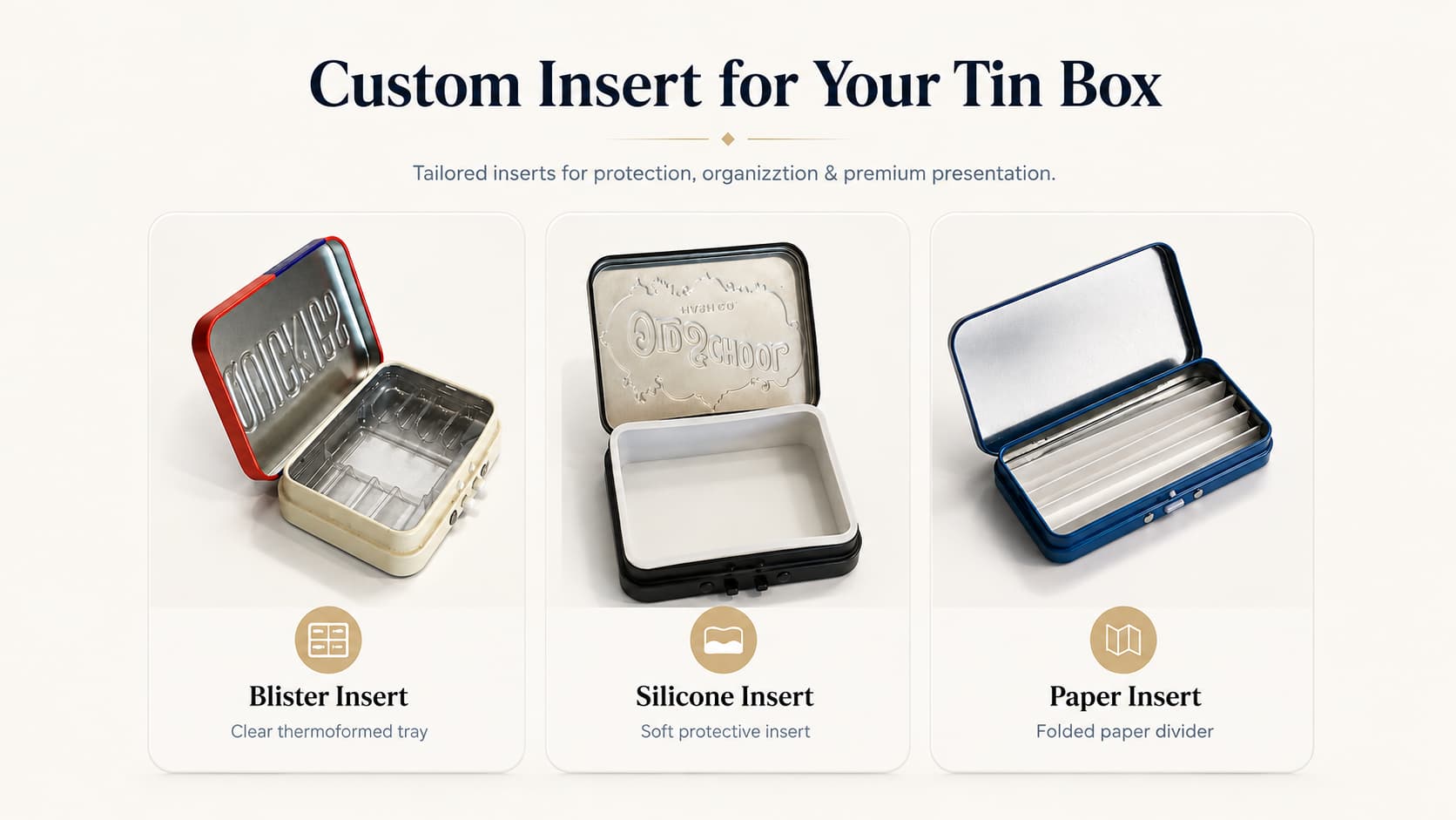 joint packaging tin box with insert